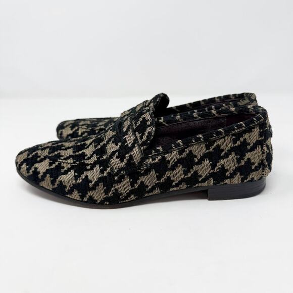 Bougeotte Black & Tan Houndstooth Penny Loafers Sz EU 36 Tweed Handmade in Italy - Picture 3 of 9